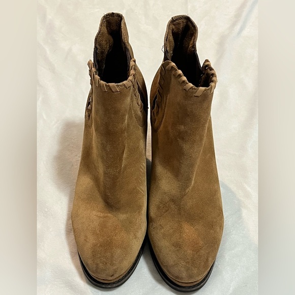 Ariat Women's Tan Brown Leather Wedge Ankle Boots Size 9.5 - Picture 4 of 14